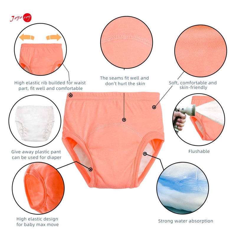 Joyo roy 6Pcs Potty Training Underwear 2T-3T 100% Cotton Soft Absorbent Toddler Toilet Training Pants Waterproof Toddler Underwear Girls 3T Baby Pee Pants with Potty Sticker Chart for Kids - Image 2
